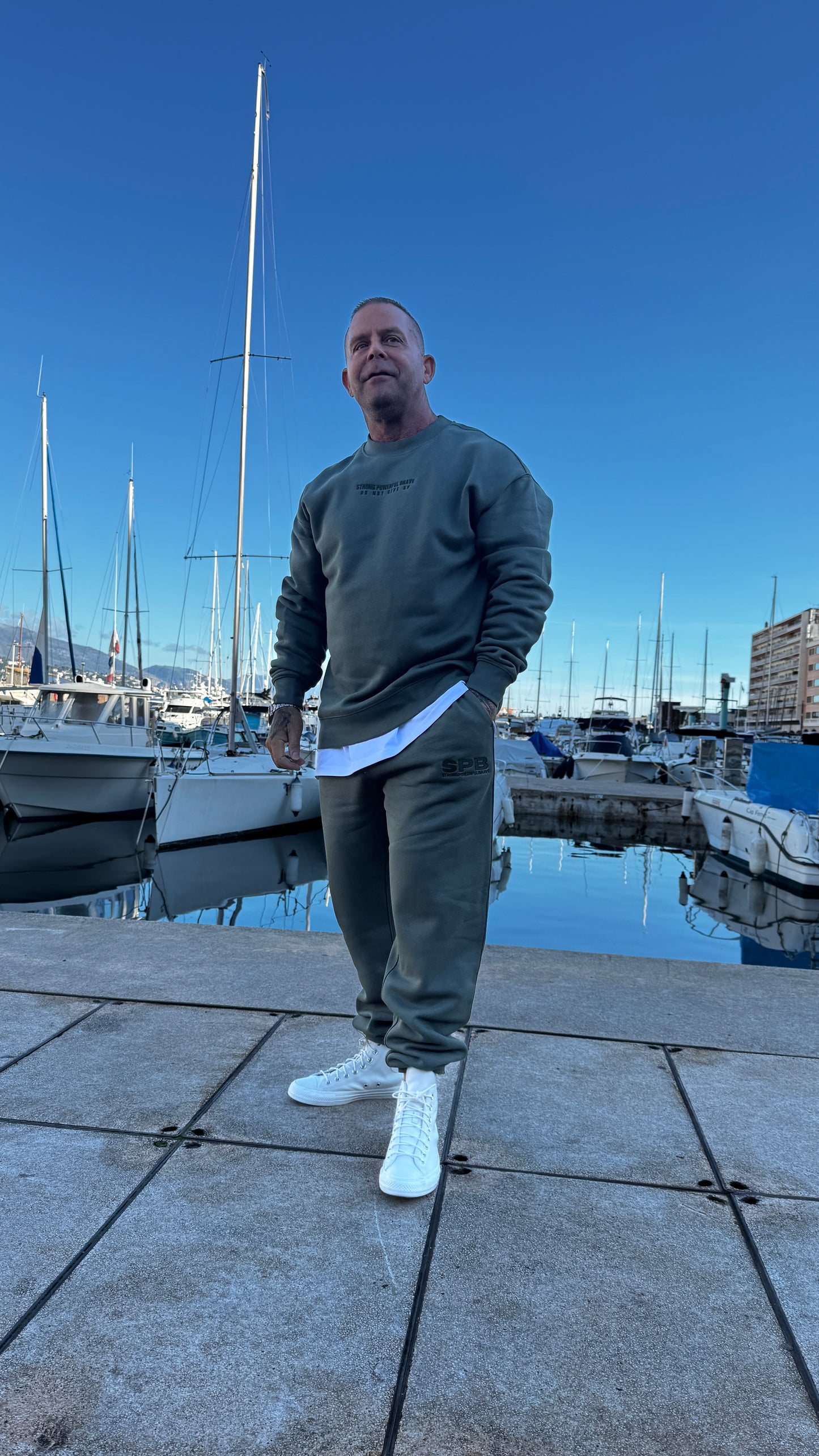 Olive Crew Set | Limited Edition Oversized Streetwear | Strong Powerful Brave