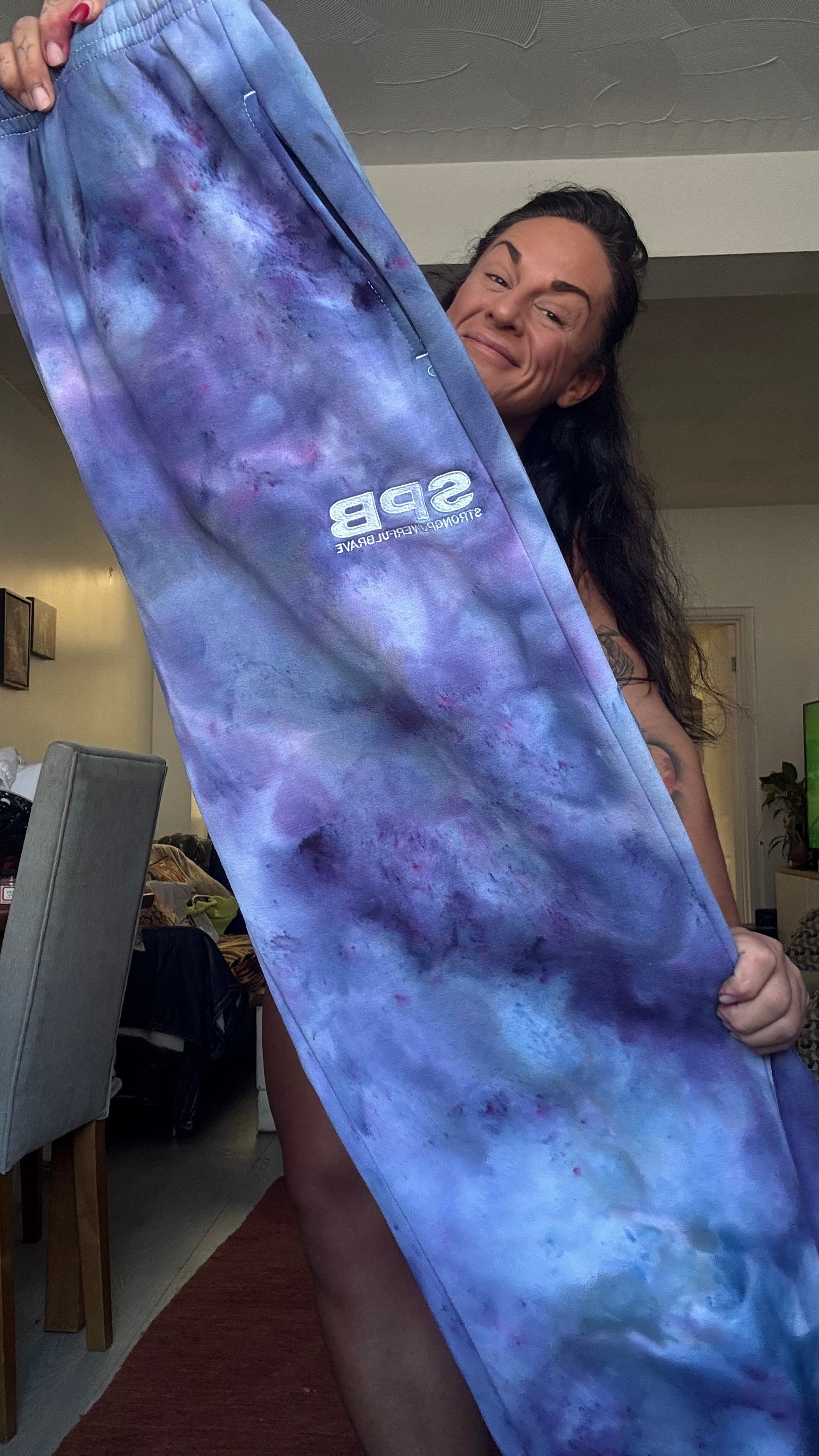 Dark skies - Bespoke Tie Dye Oversize Bottoms