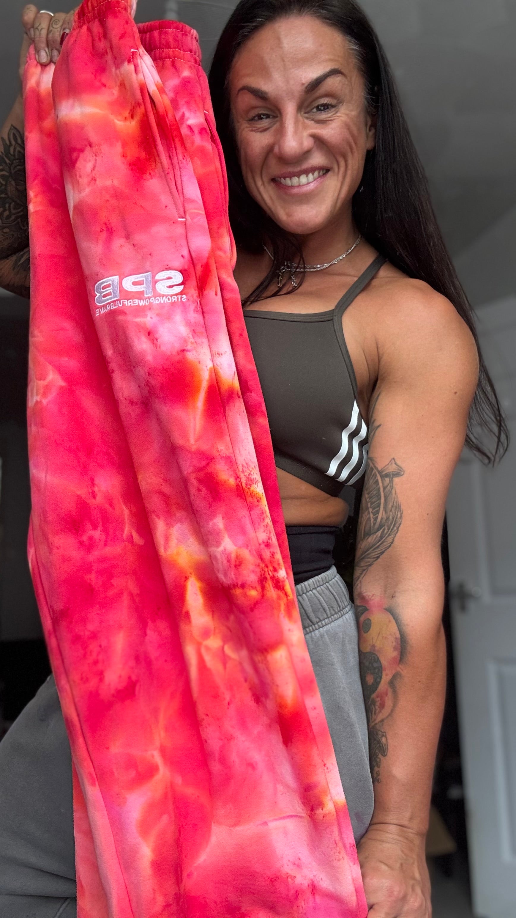 Pink Rain- Bespoke Tie Dye Over Size Bottoms