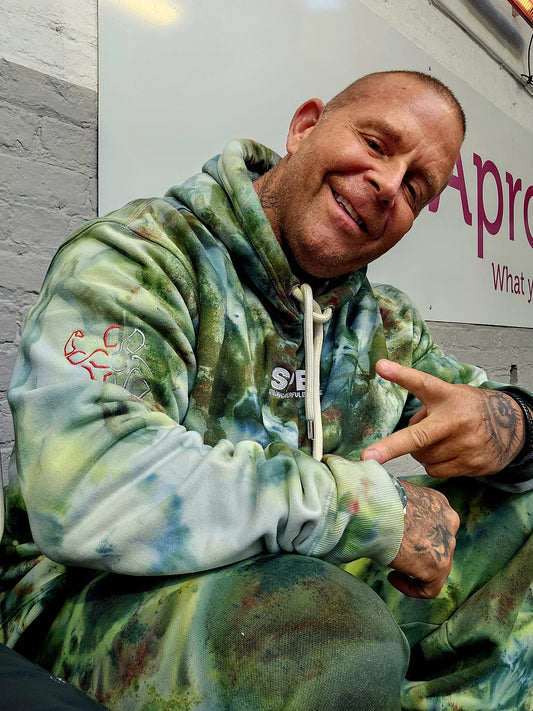 Bespoke Tie Dye SPB Hoodie - The Green Galaxy