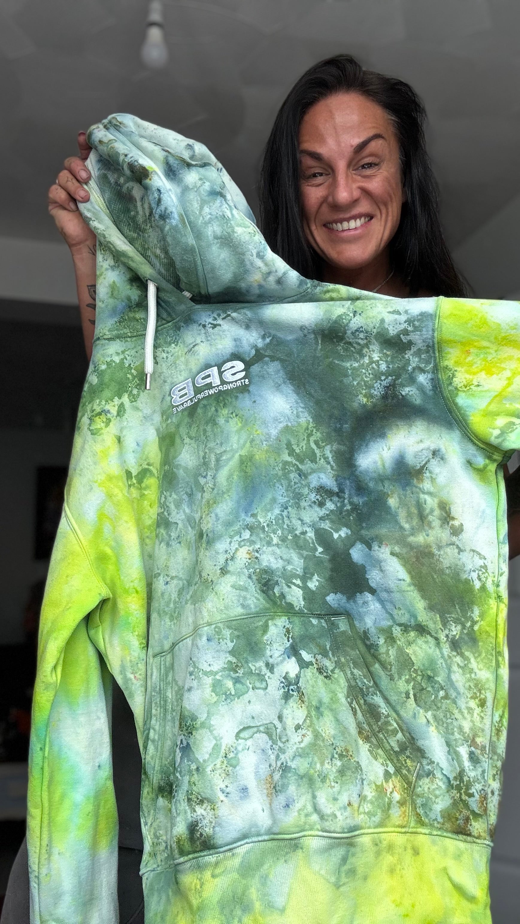 Bespoke Tie Dye SPB Hoodie - The Green Galaxy