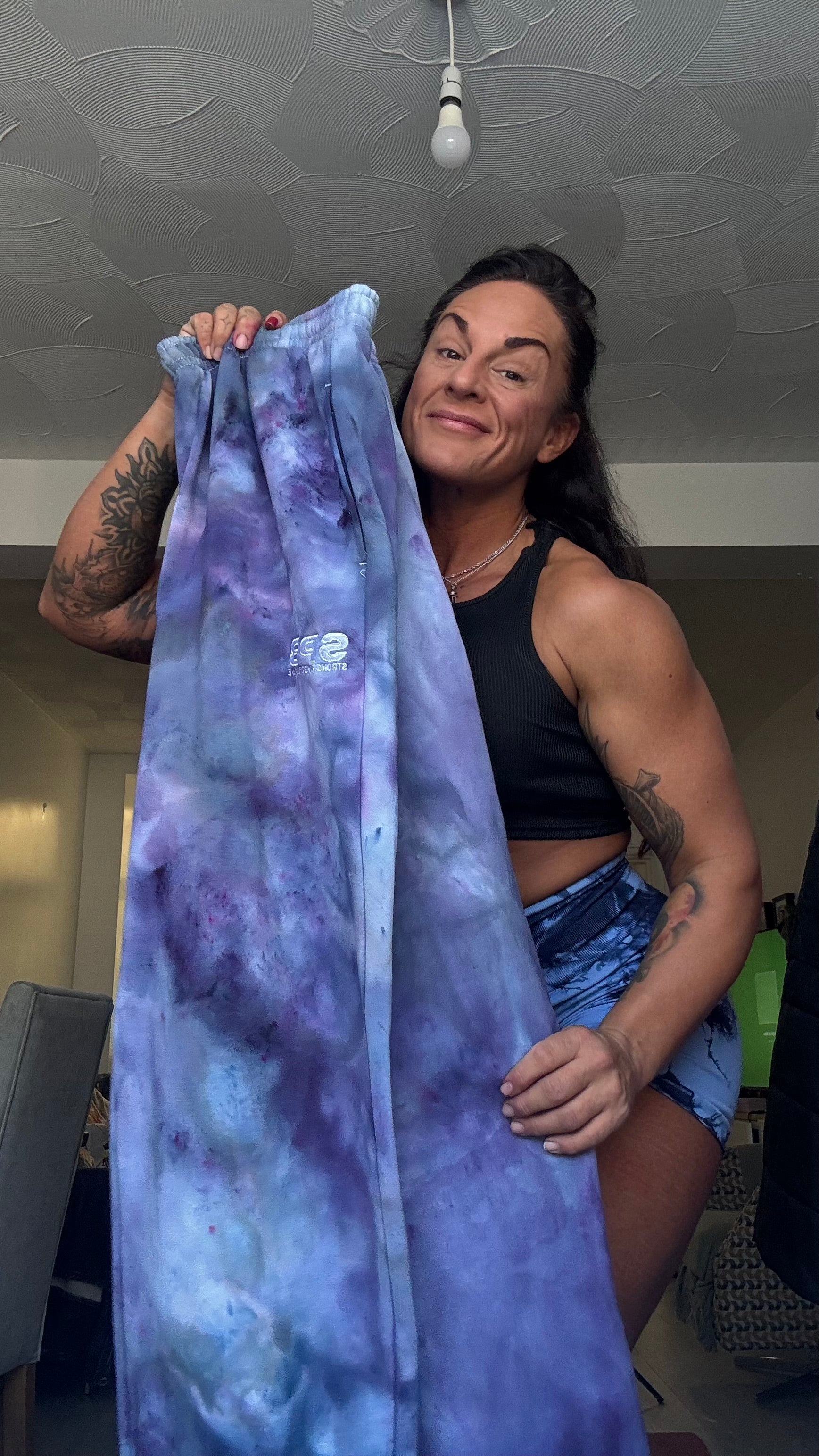 Dark skies - Bespoke Tie Dye Oversize Bottoms