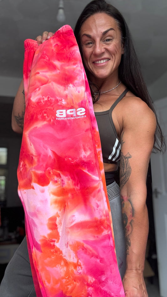 Pink Rain- Bespoke Tie Dye Over Size Bottoms