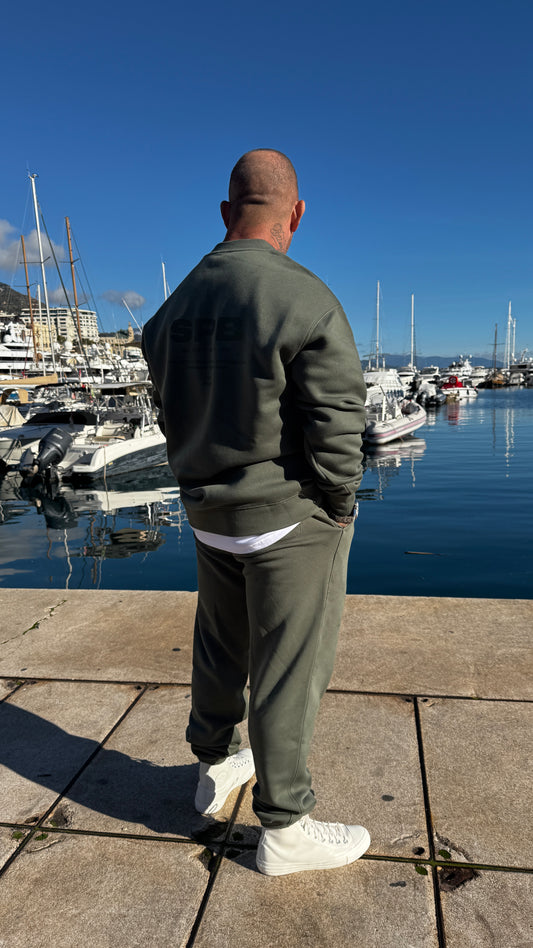 Olive Crew Set | Limited Edition Oversized Streetwear | Strong Powerful Brave