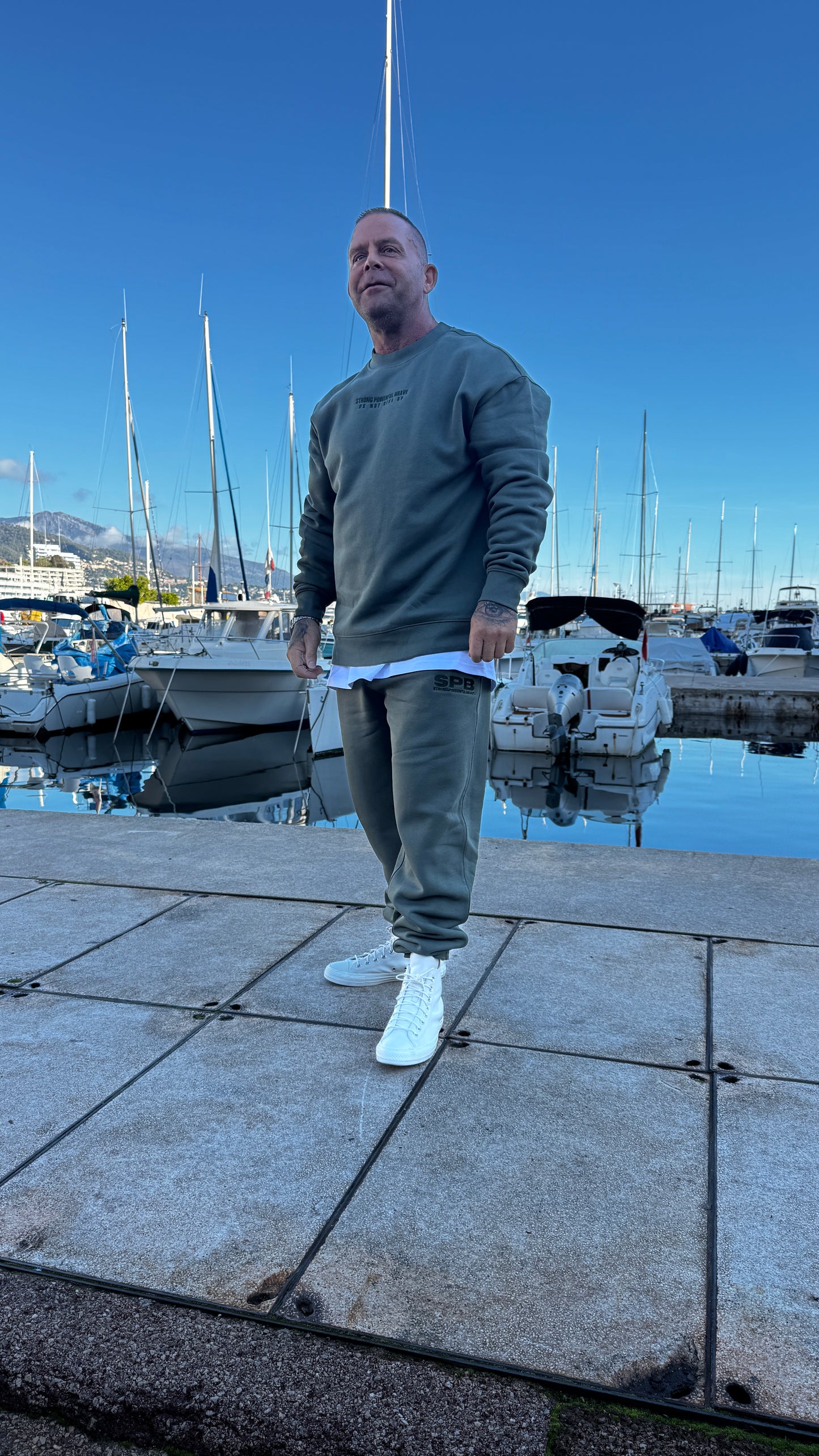 Olive Crew Set | Limited Edition Oversized Streetwear | Strong Powerful Brave